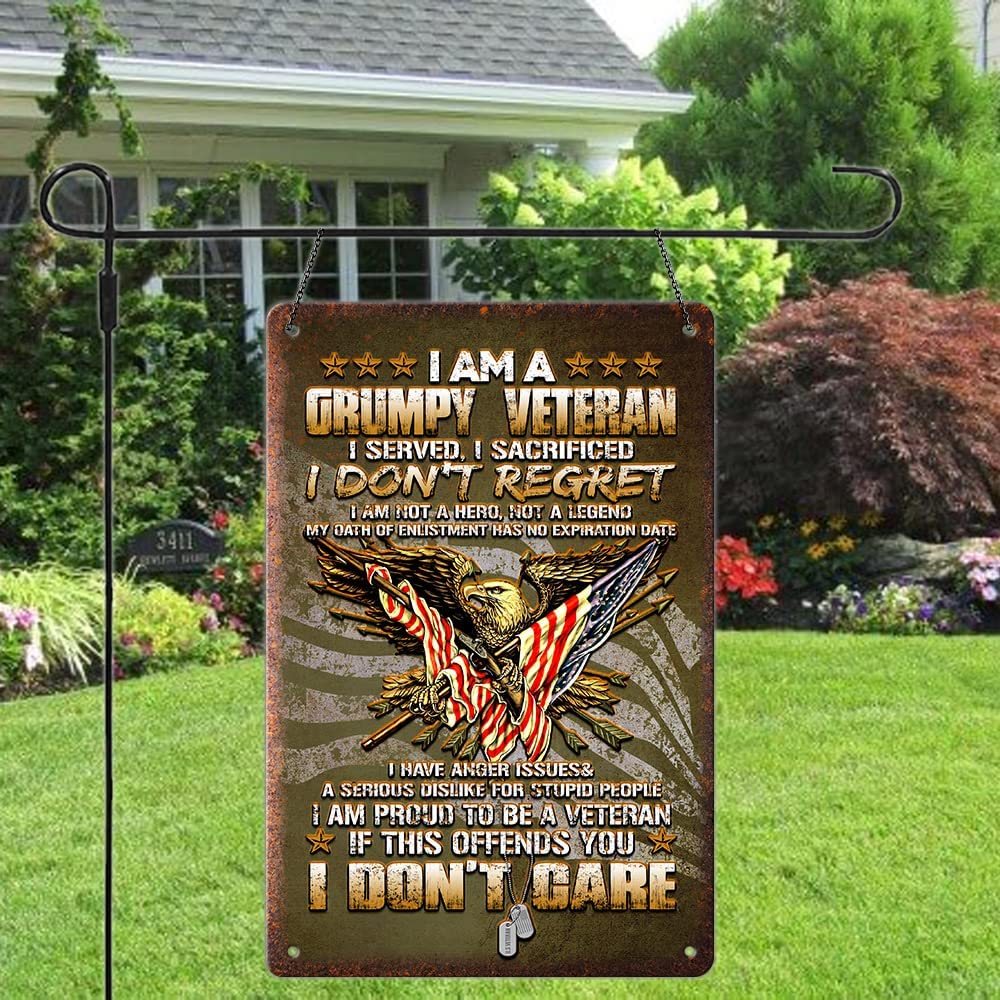 I Am A Grumpy Veteran Metal Sign
