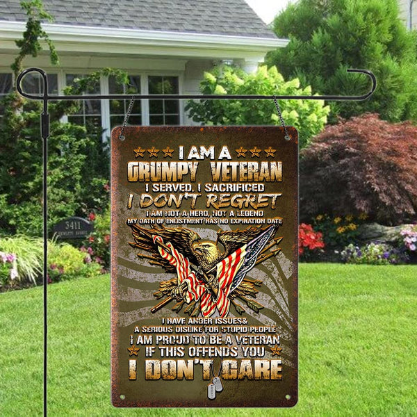 I Am A Grumpy Veteran Metal Sign