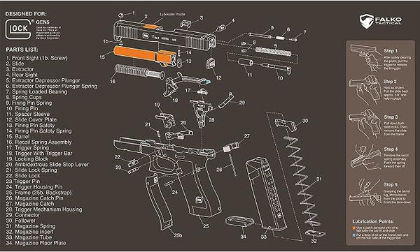 Gun Cleaning Mat for Glock