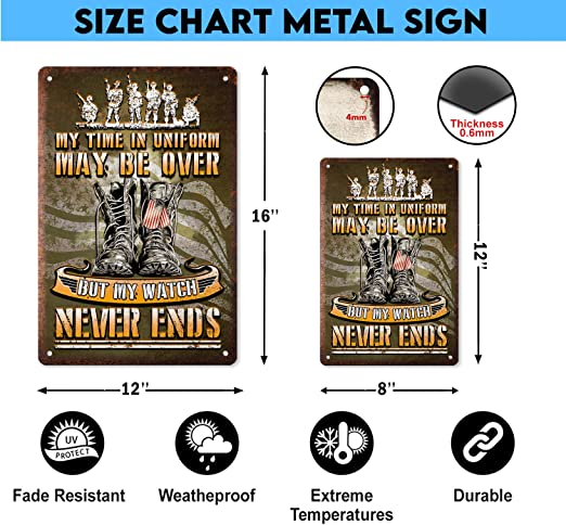 My Time In Uniform May Be Over Metal Sign