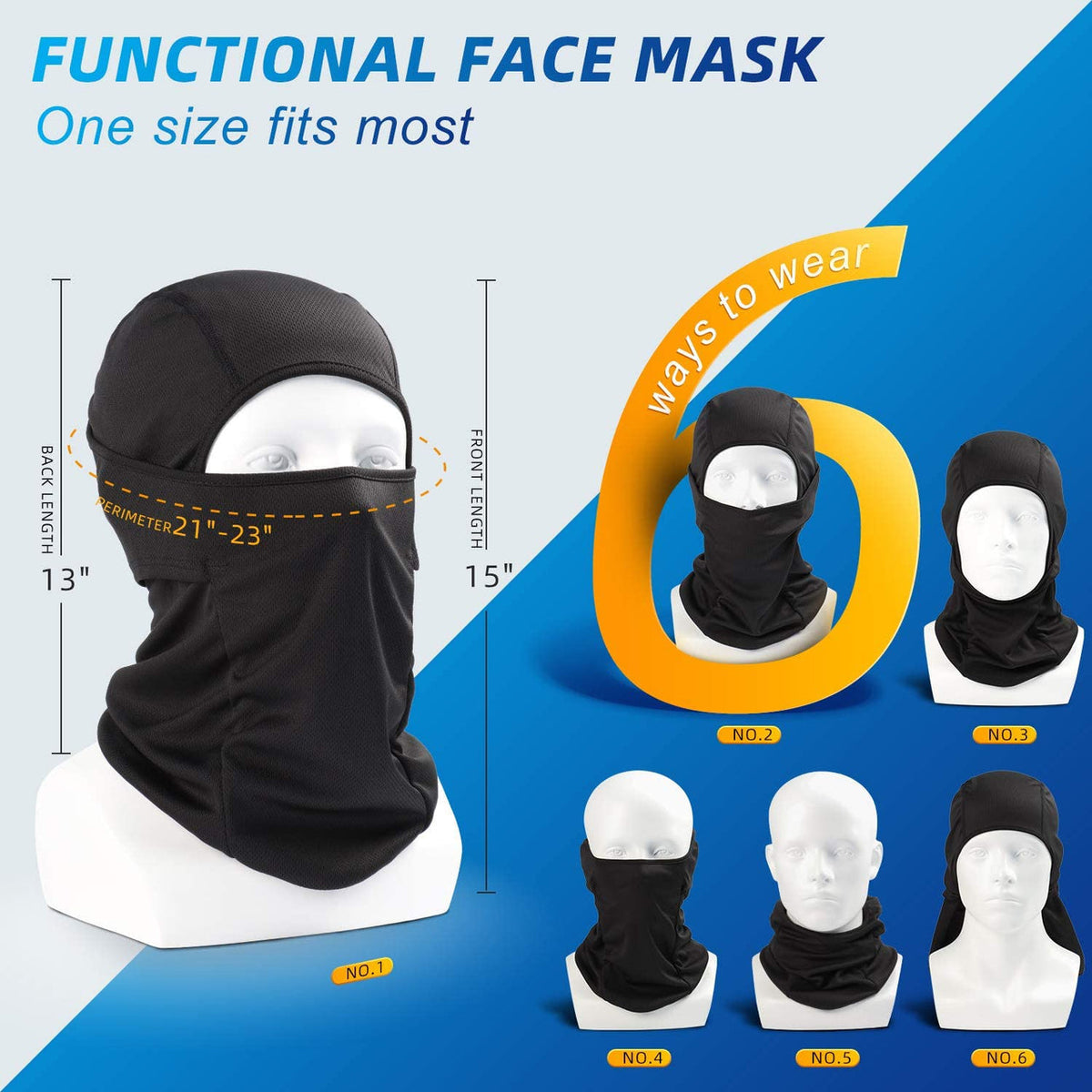 2Tac Black Balaclava Face Mask