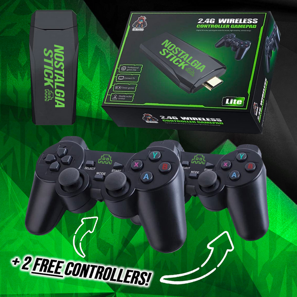 RetroPlug (4K + 64 GB) - 10,000 RETRO GAMES + 2 WIRELESS GAMEPADS