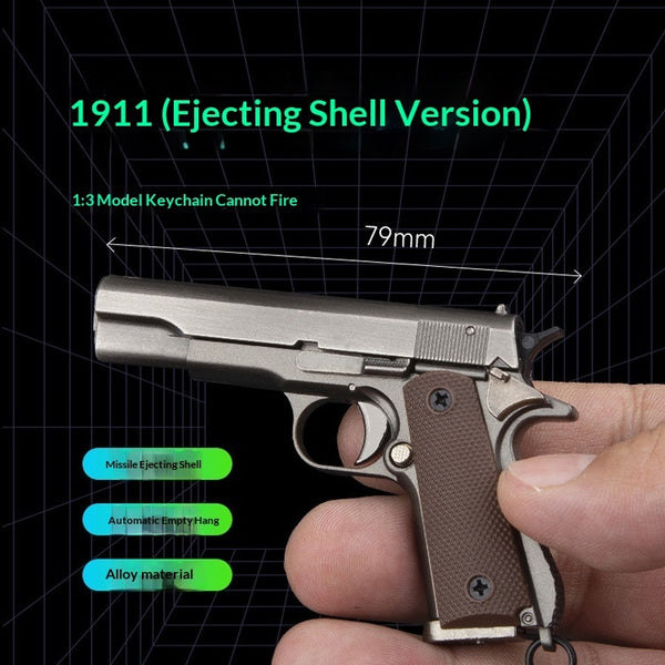 13 Scale Model 1911 Colt Pistol Keychain
