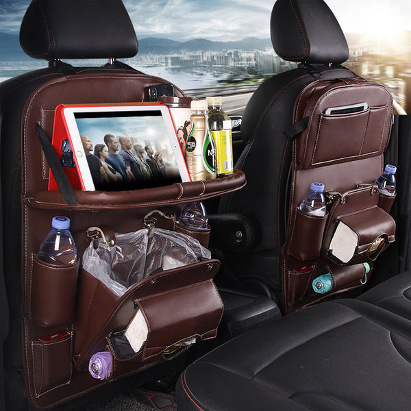 Multifunction Leather Car Storage Bag