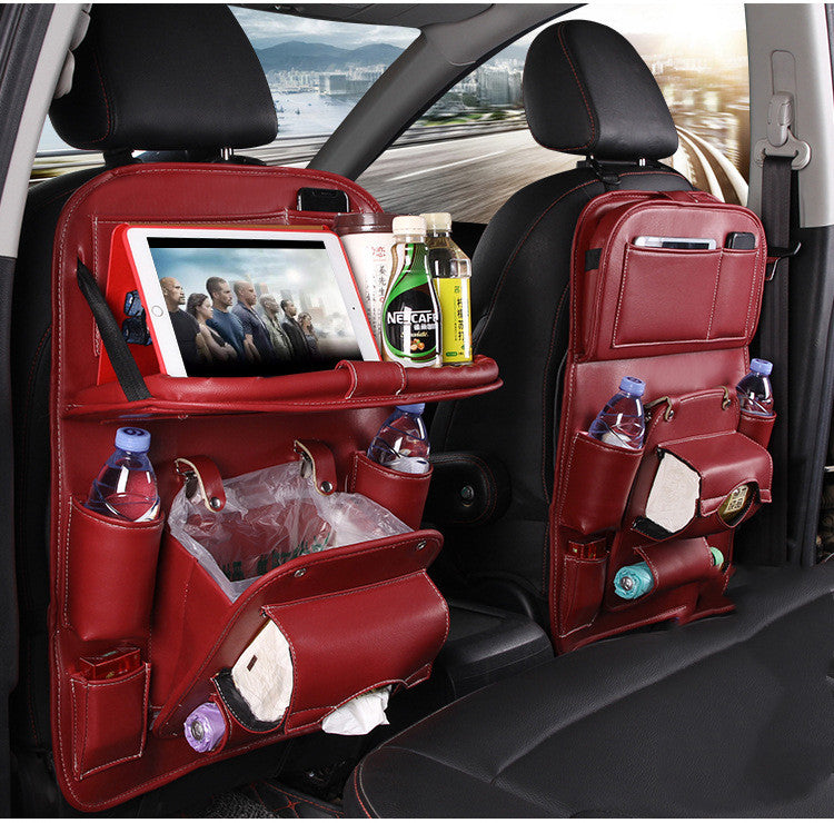 Multifunction Leather Car Storage Bag