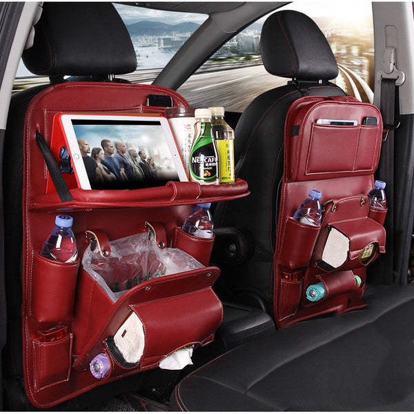 Multifunction Leather Car Storage Bag