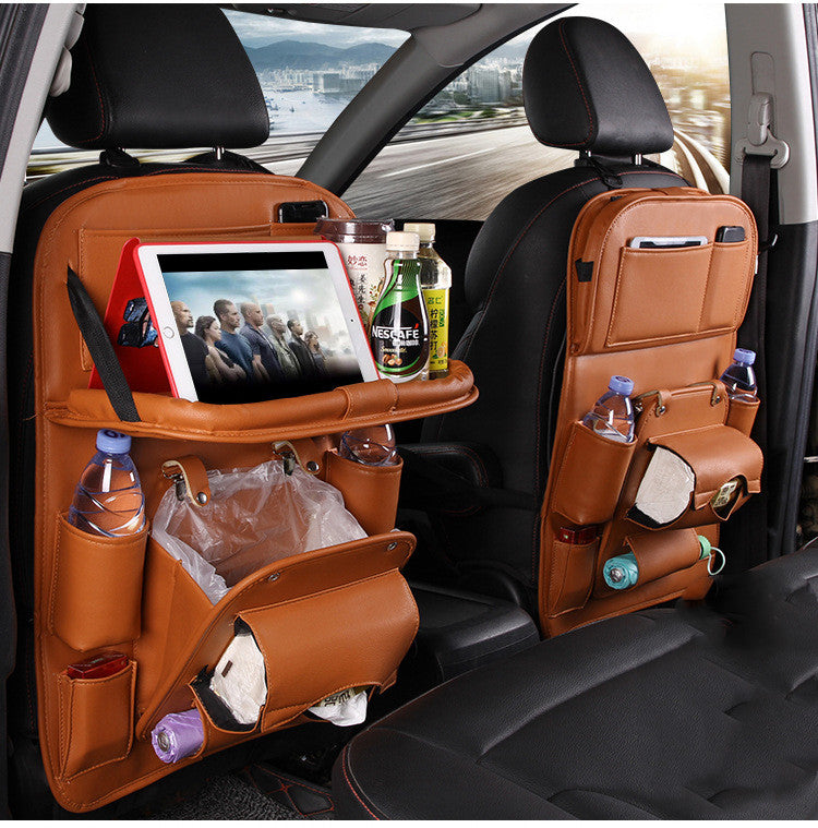Multifunction Leather Car Storage Bag