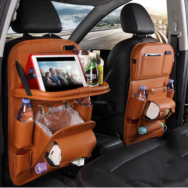 Multifunction Leather Car Storage Bag