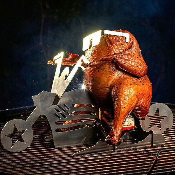 Chicken Stand Beer Funny American Motorcycle BBQ Steel Rack Tools