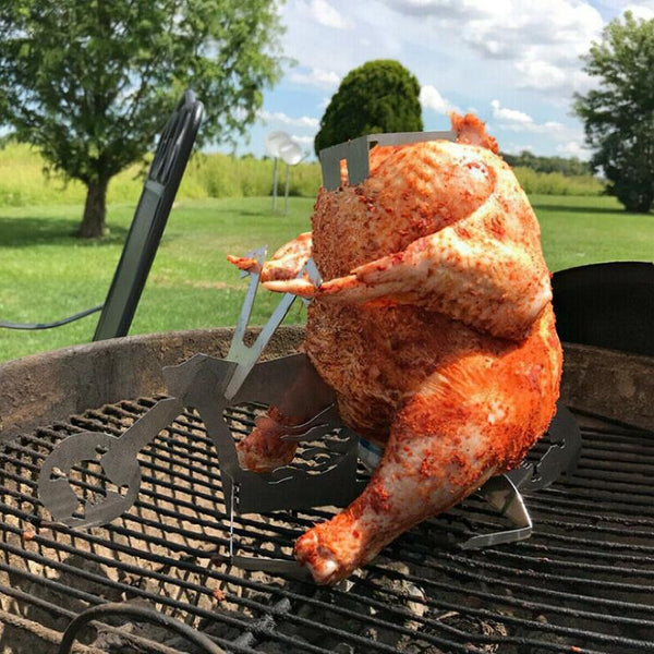 Chicken Stand Beer Funny American Motorcycle BBQ Steel Rack Tools