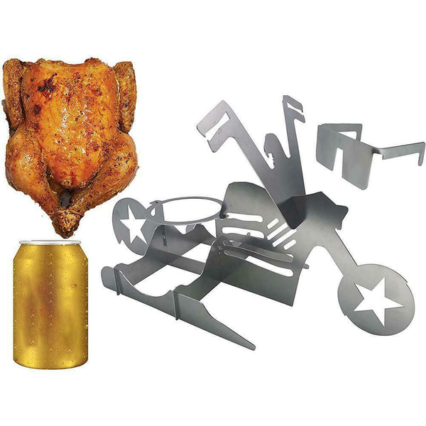 Chicken Stand Beer Funny American Motorcycle BBQ Steel Rack Tools
