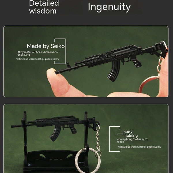Mini Weapon Keychain M762 Toy Gun Model Ornament
