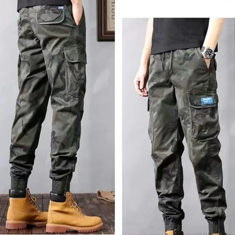 Camouflage Cargo Pants Men's Trousers With Pockets Loose Tapered Pants