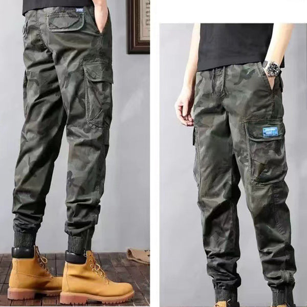 Camouflage Cargo Pants Men's Trousers With Pockets Loose Tapered Pants