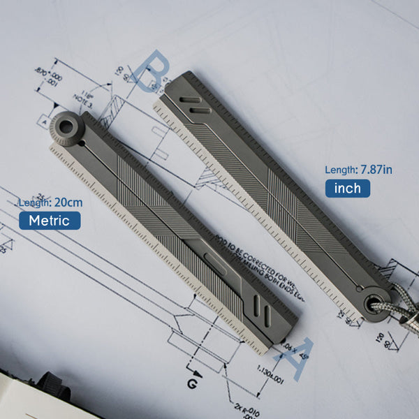 Titanium EDC Ruler