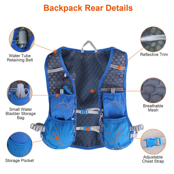 Sport Hydration Vest Running Backpack With 15oz 50oz Water Bladder
