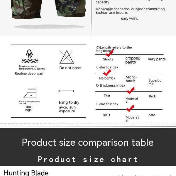 Multi-pocket Men's Summer Tactical Pants Commuter Shorts