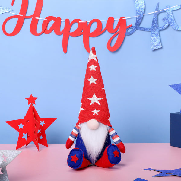 Independence Day Stripe Pentagram Gnome Doll