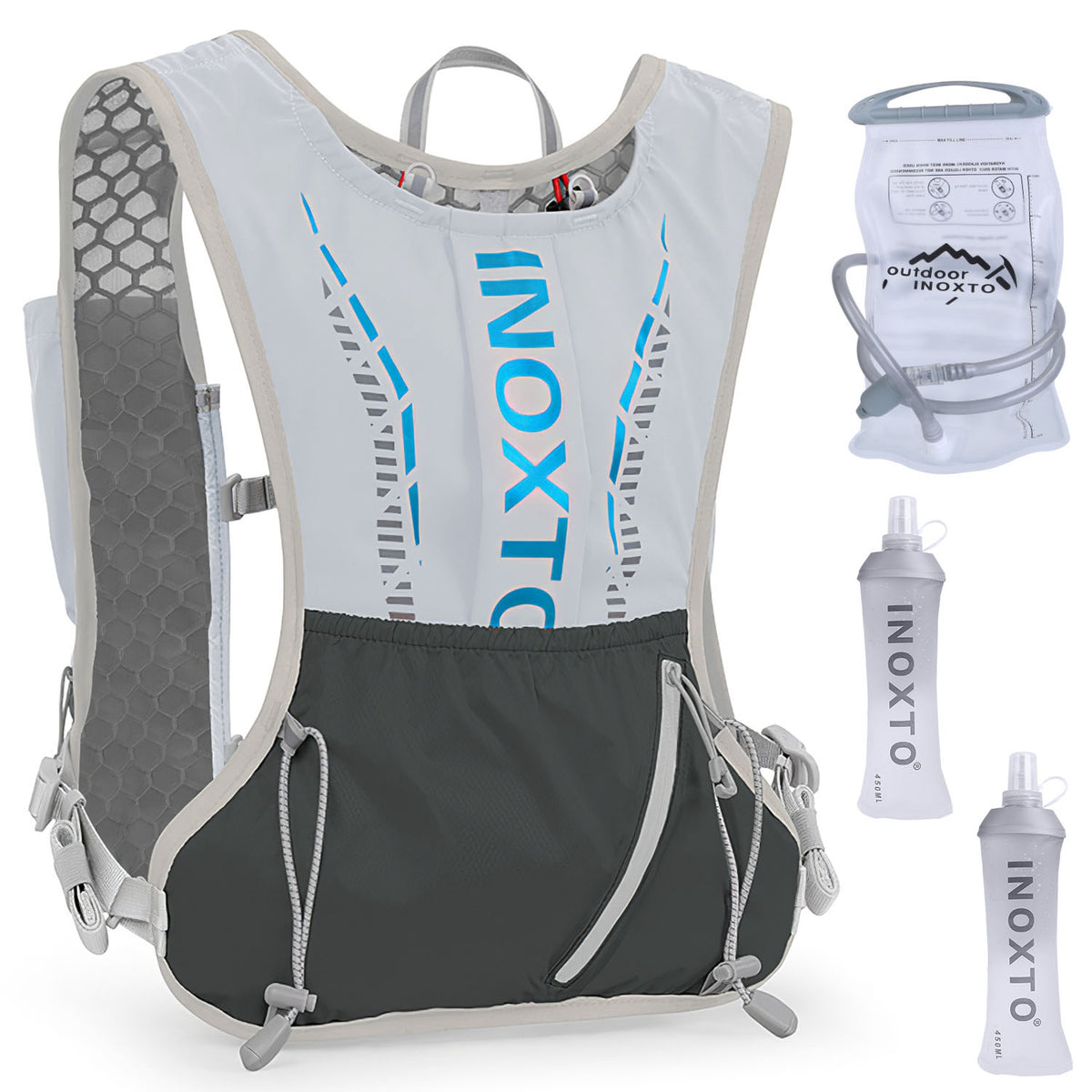 Sport Hydration Vest Running Backpack With 15oz 50oz Water Bladder