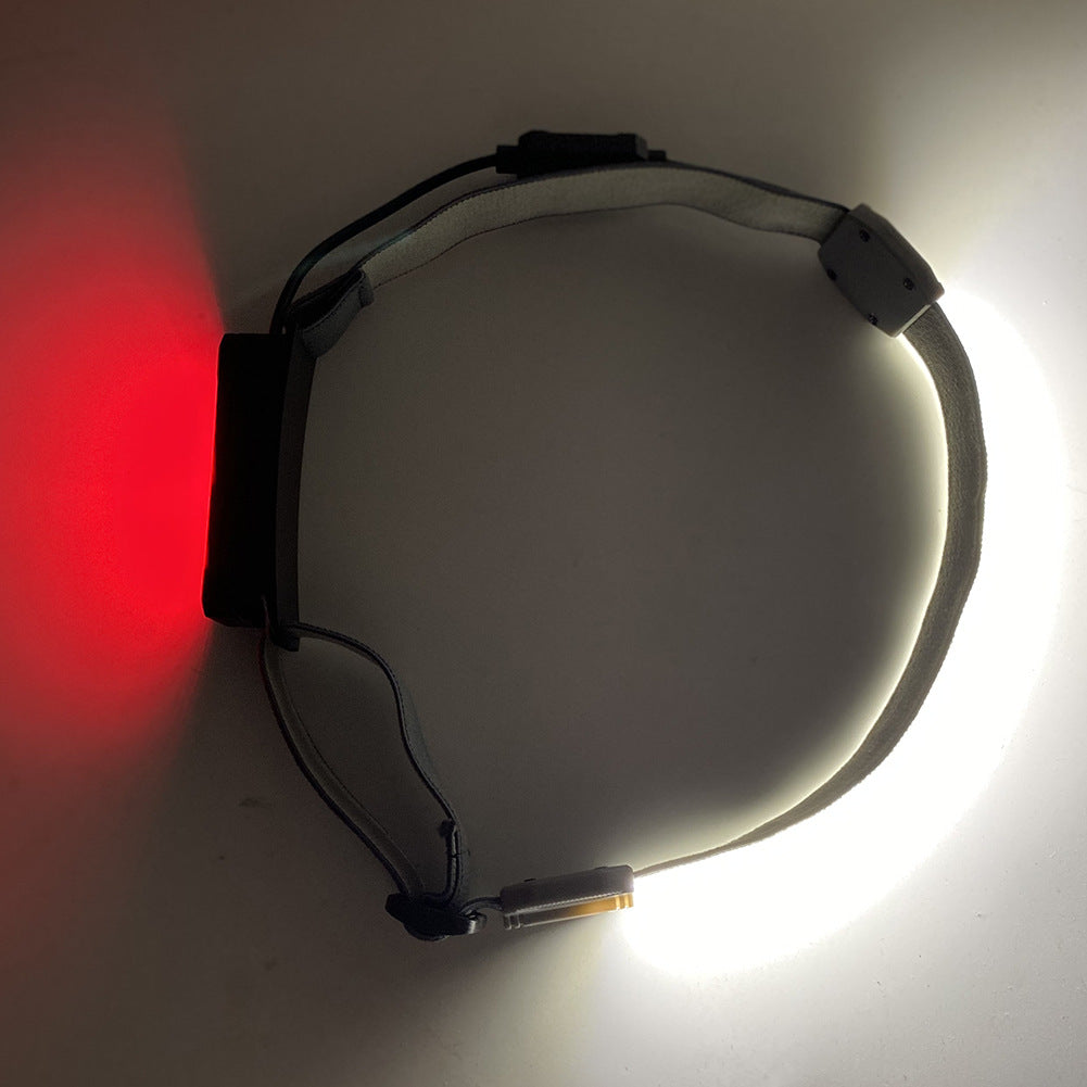 COB Headlight Red Light Portable Headlight USB Rechargeable 3 Lighting Modes