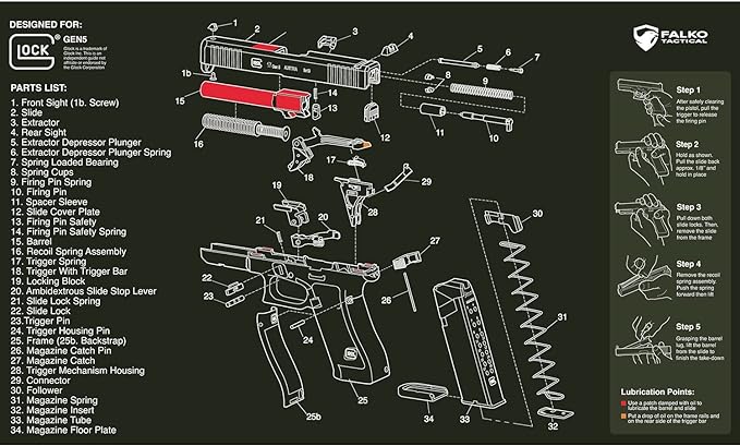 Gun Cleaning Mat for Glock