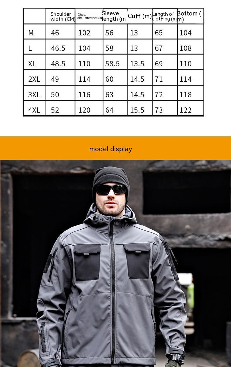 Tactical Soft Shell Jacket Windbreaker Waterproof