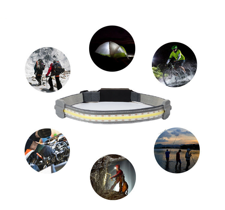 COB Headlight Red Light Portable Headlight USB Rechargeable 3 Lighting Modes
