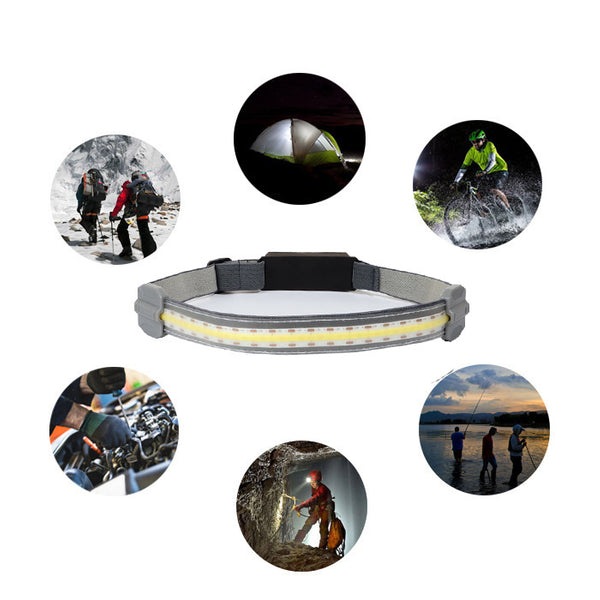 COB Headlight Red Light Portable Headlight USB Rechargeable 3 Lighting Modes