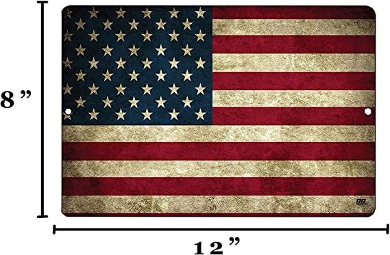 USA American Flag Metal Sign