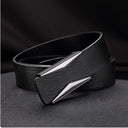  Black Leather Silver Buckle