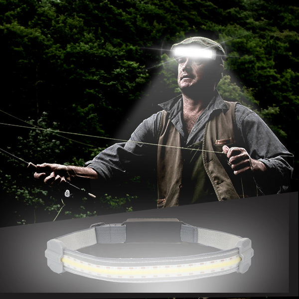 COB Headlight Red Light Portable Headlight USB Rechargeable 3 Lighting Modes