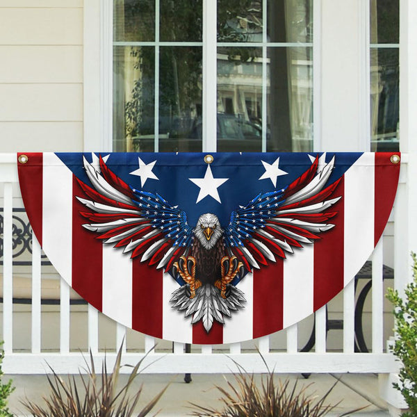 Eagle-patterned Fan-shaped Flag Semicircle