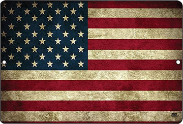 USA American Flag Metal Sign