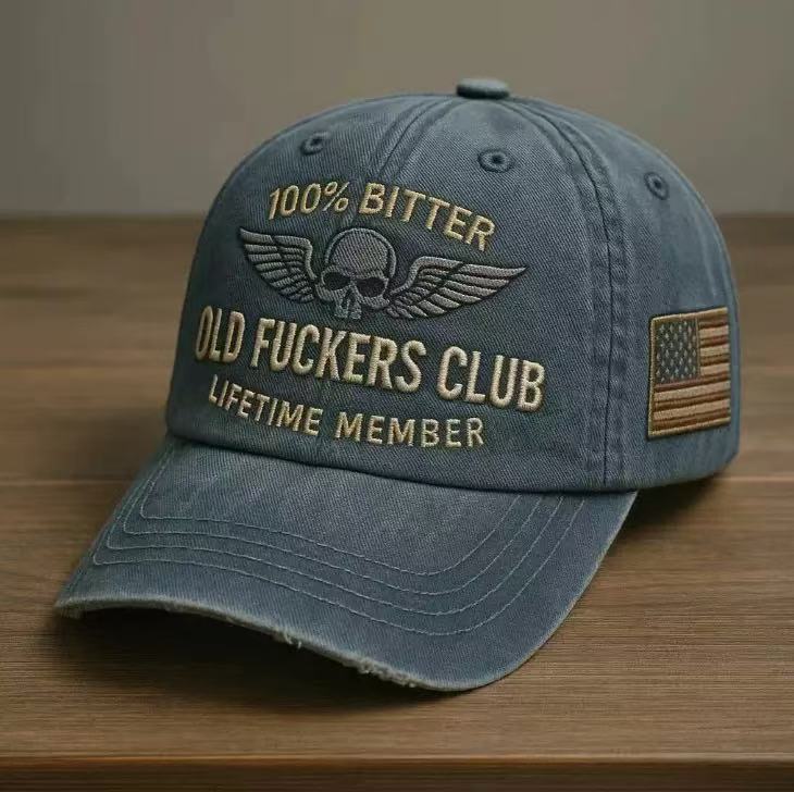 Vintage Pure Cotton Embroidered Baseball Cap From The Old Guys Club