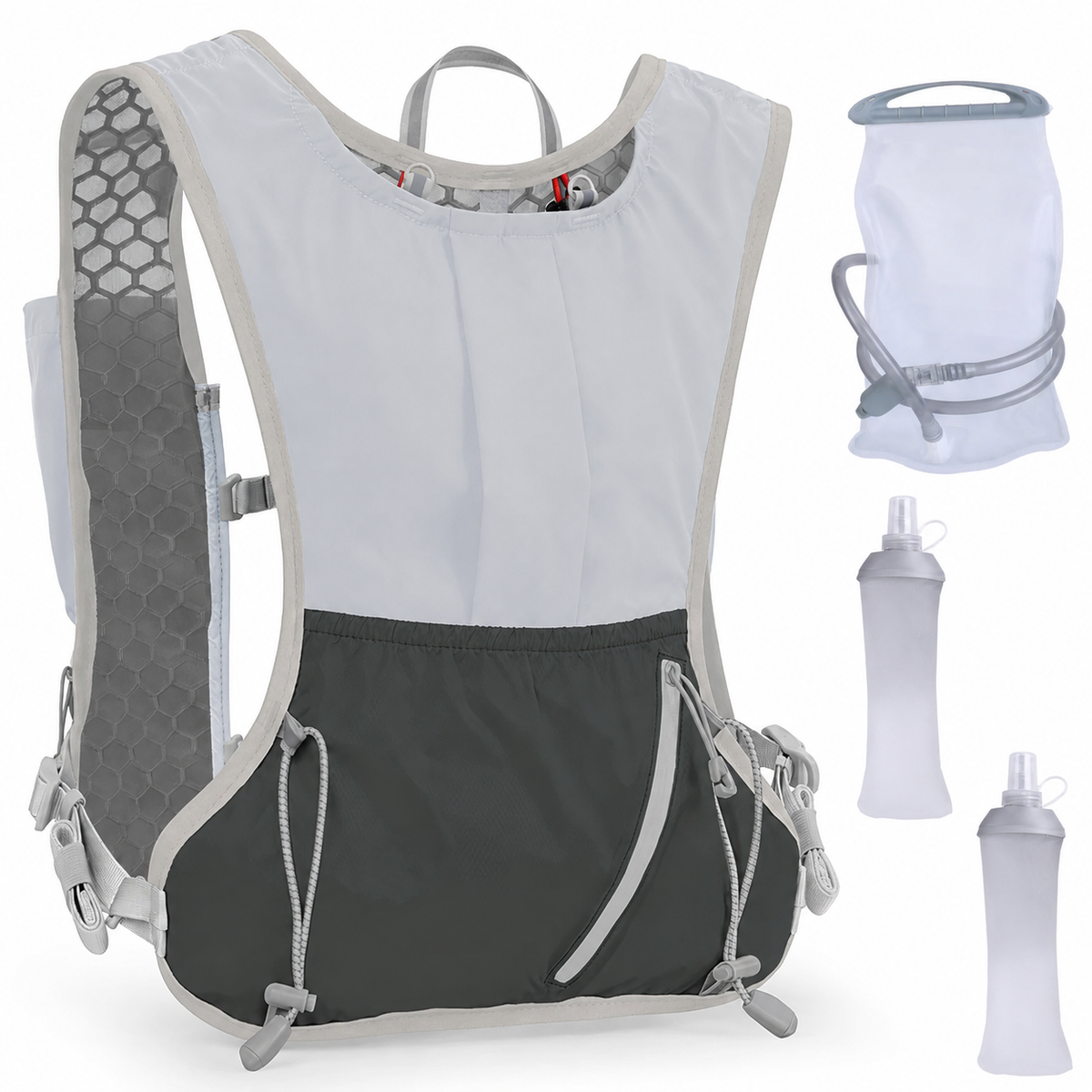 Sport Hydration Vest Running Backpack With 15oz 50oz Water Bladder