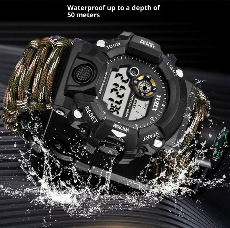 Multifunctional Waterproof Watch Survival Survival Whistle Compass