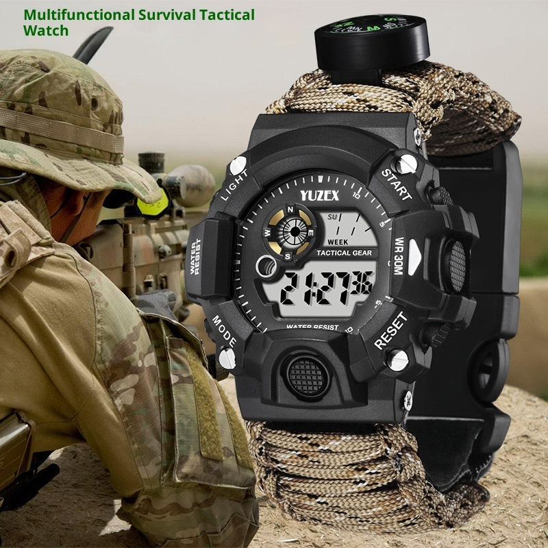 Multifunctional Waterproof Watch Survival Survival Whistle Compass