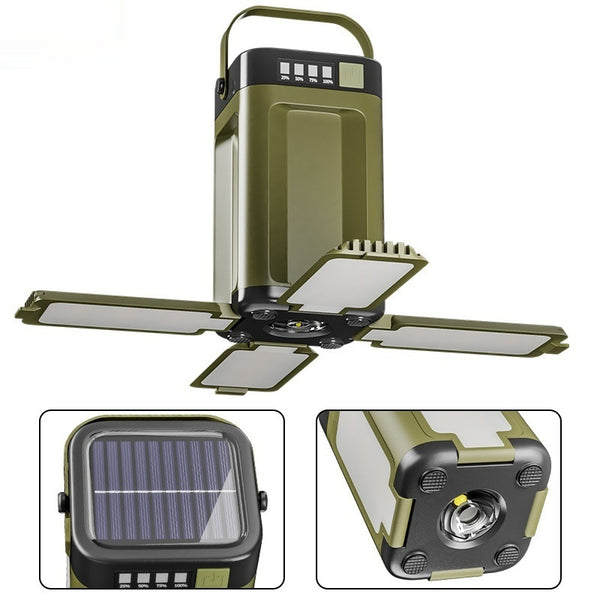 Multifunctional Four-leaf Folding Belt Solar Energy Camping Lights