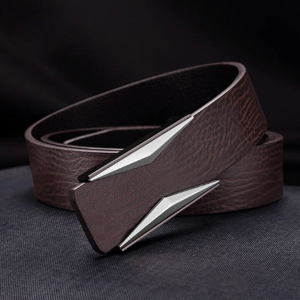 Simple And Elegant Belt Men's Middle-aged Korean Style Smooth Buckle