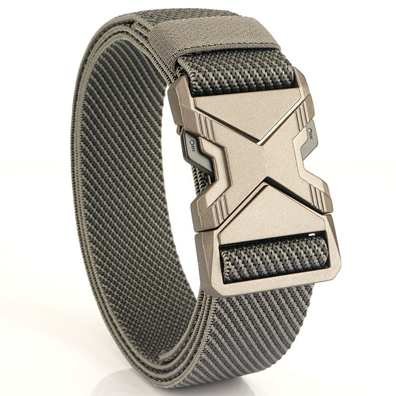 Fashion Commuter Casual Men's Belt Woven Elastic Minimalist Alloy Buckle