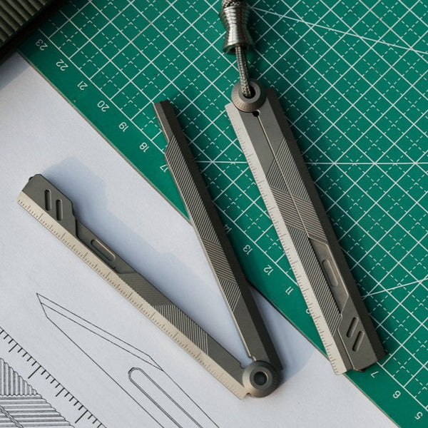 Titanium EDC Ruler
