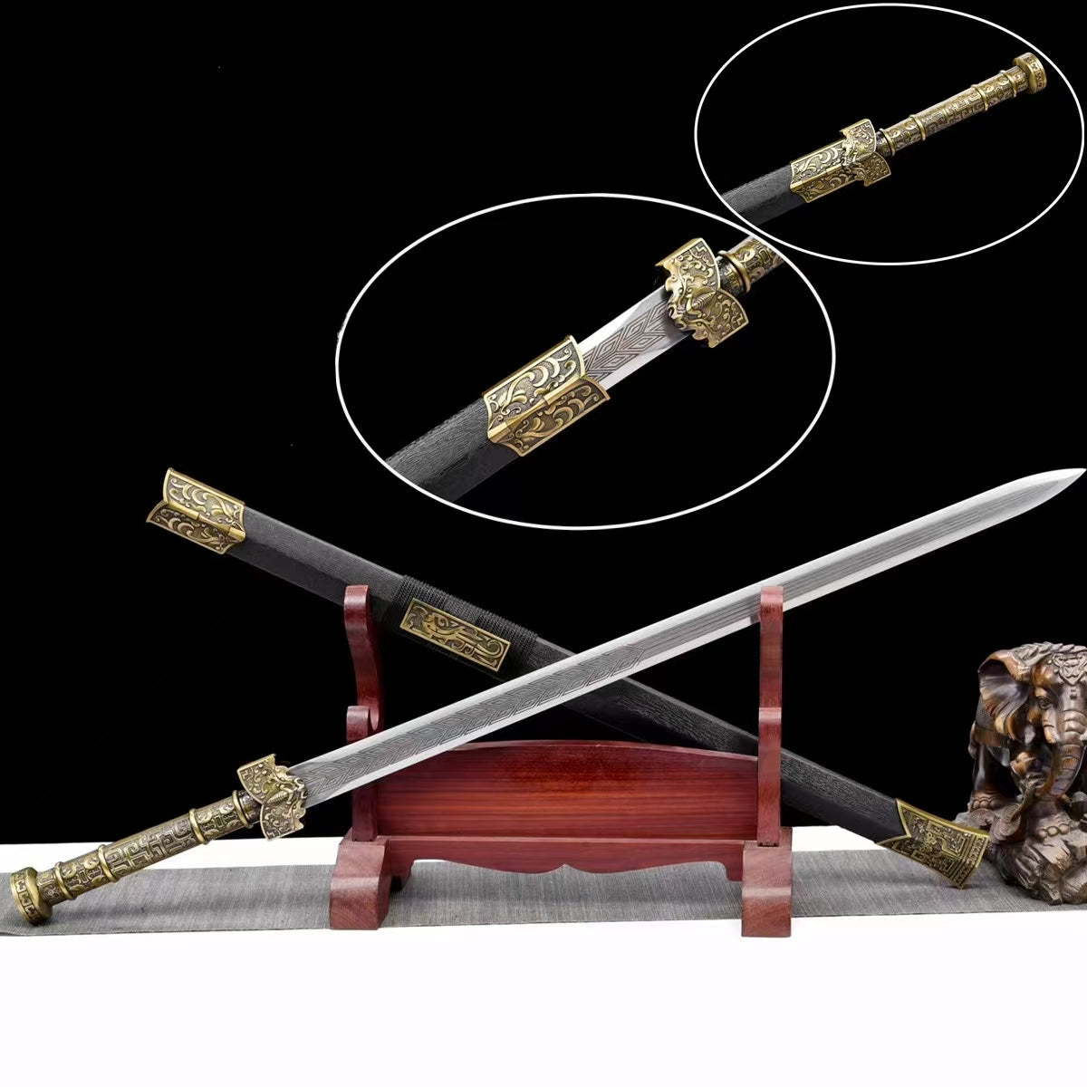 Glorious Sword Genuine Real Sword Manganese Steel Forged Han Style Sword Military Service Commemoration Sword Souvenir