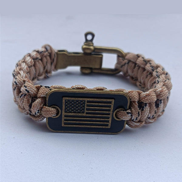 Braided Paracord Bracelet With Survival Zinc Alloy Adjusting Buckle