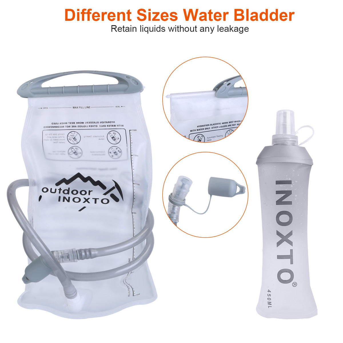 Sport Hydration Vest Running Backpack With 15oz 50oz Water Bladder