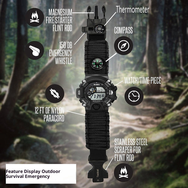 Multifunctional Waterproof Watch Survival Survival Whistle Compass