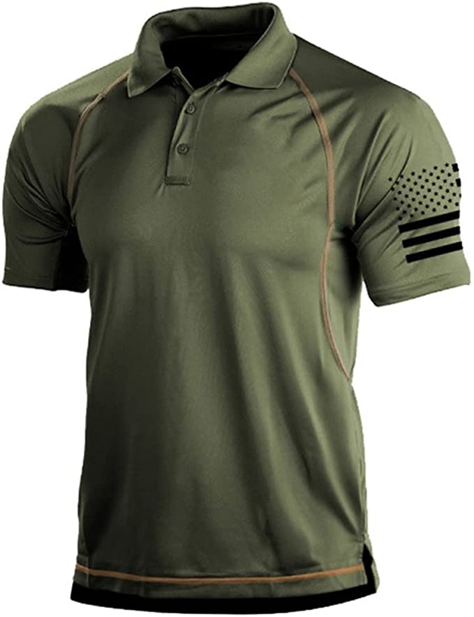 Men's T-Shirts Summer Tactical Sports Polo Collar Bottoming Sweatshirts