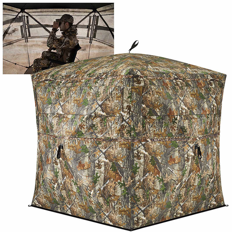 TIDEWE Hunting Blind See Through With Carrying Bag, 2-3 Person Pop Up Ground Blinds 270 Degree Portable Durable Hunting Tent For Deer And Turkey Hunting Camouflage TIDEWE Hunting Blind See Through With Carrying Bag, 2-3 Person Pop Up Ground Blinds 270 Degree Portable Durable Hunting Tent For Deer And Turkey Hunting Camouflage