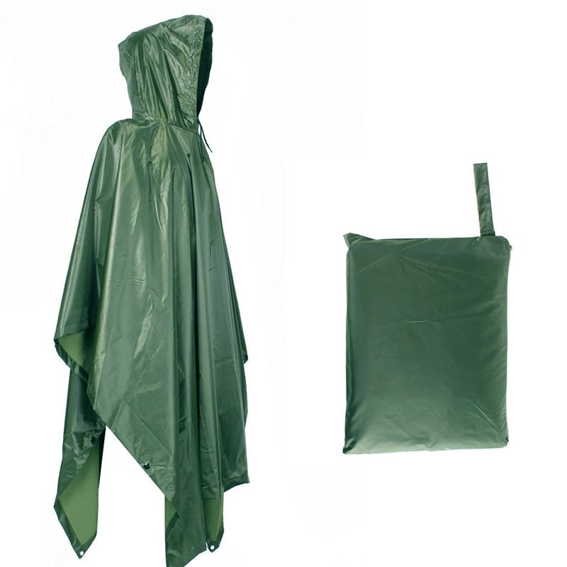 Military Style Poncho Multi Use Rip Stop Camouflage Rain Poncho